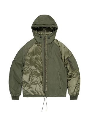 OG 컬러블럭 셔링 다운 자켓-카키