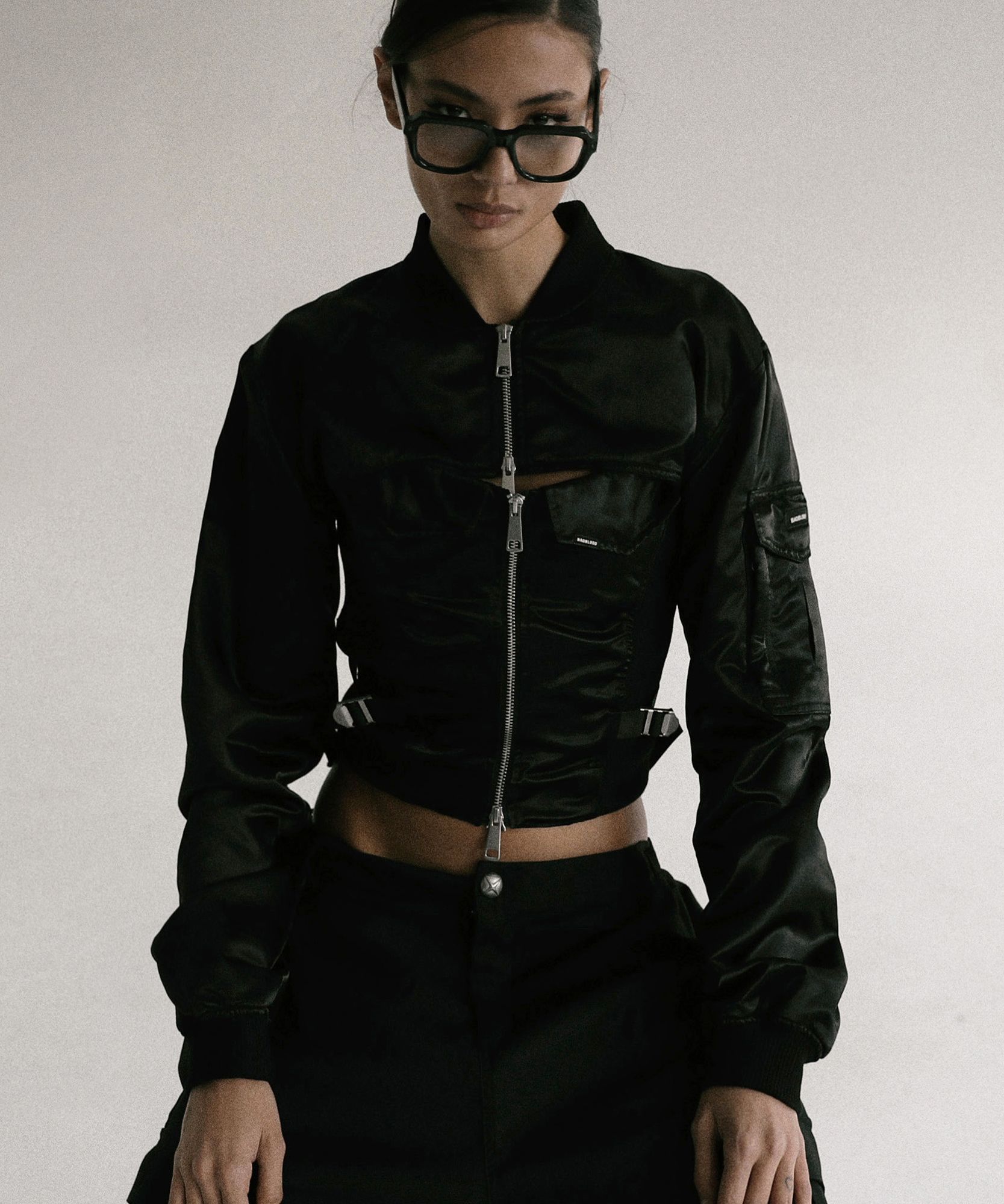 アウターその他 BADBLOOD Bomber Crop MA1 Jacket Black MUSINSA公式 | BADBLOOD Bomber Crop MA-1 Jacket - Black