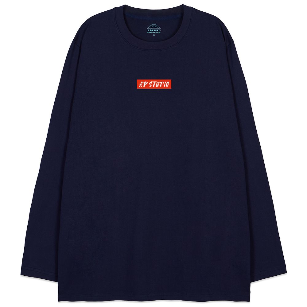 MUSINSA | ASTRAL PROJECTION AP Studio Overfit Long Sleeve T-Shirt_Navy 