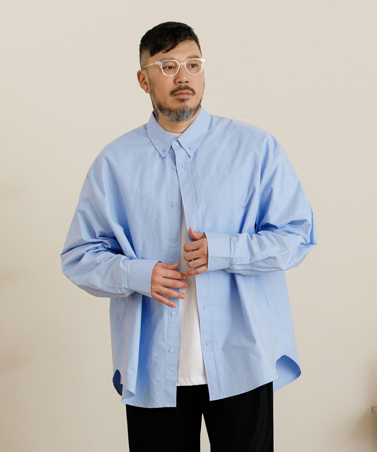 러기드하우스(RUGGED HOUSE) 올데이 컴포트 옥스포드 셔츠 블루