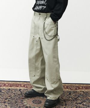 파번 4405 더블니 카펜터 와이드핏 스톤 팬츠