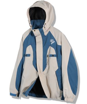 오버사이즈 배색 윈드브레이커 - 블루