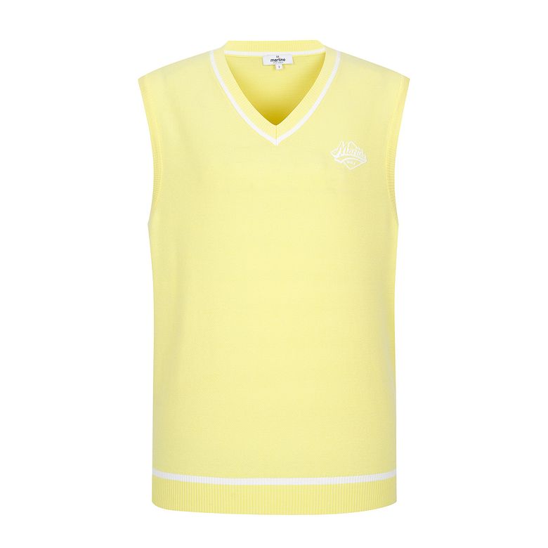 Pique V Neck Vest_Yellow (Men)