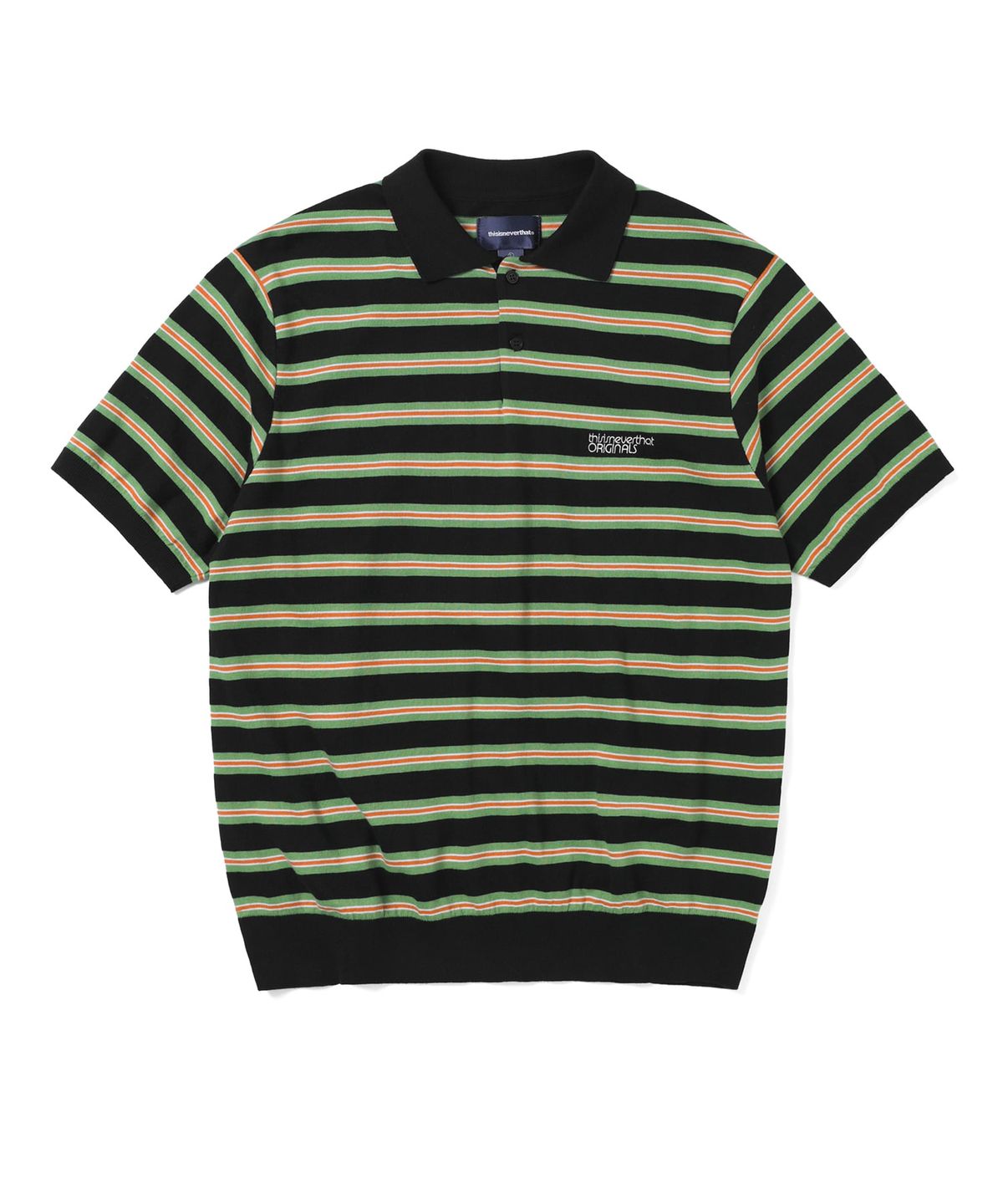 디스이즈네버댓(THISISNEVERTHAT) Striped Knit Polo Black