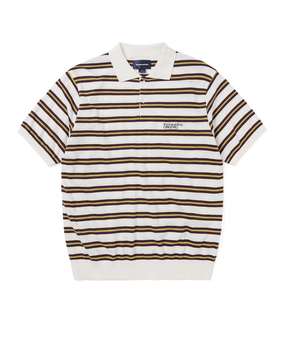 디스이즈네버댓(THISISNEVERTHAT) Striped Knit Polo Ivory