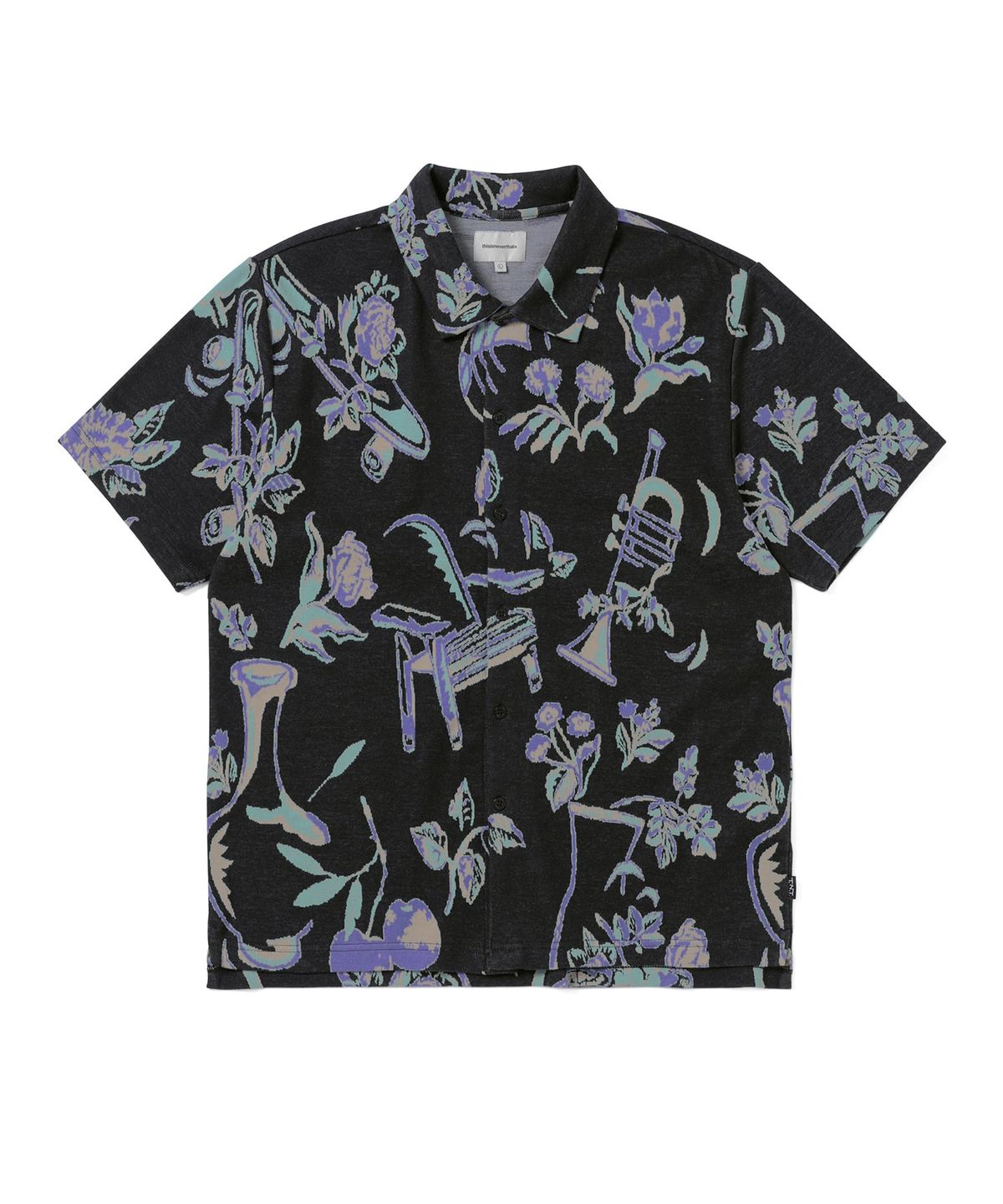 디스이즈네버댓(THISISNEVERTHAT) Object Jacquard Button Up Top Black