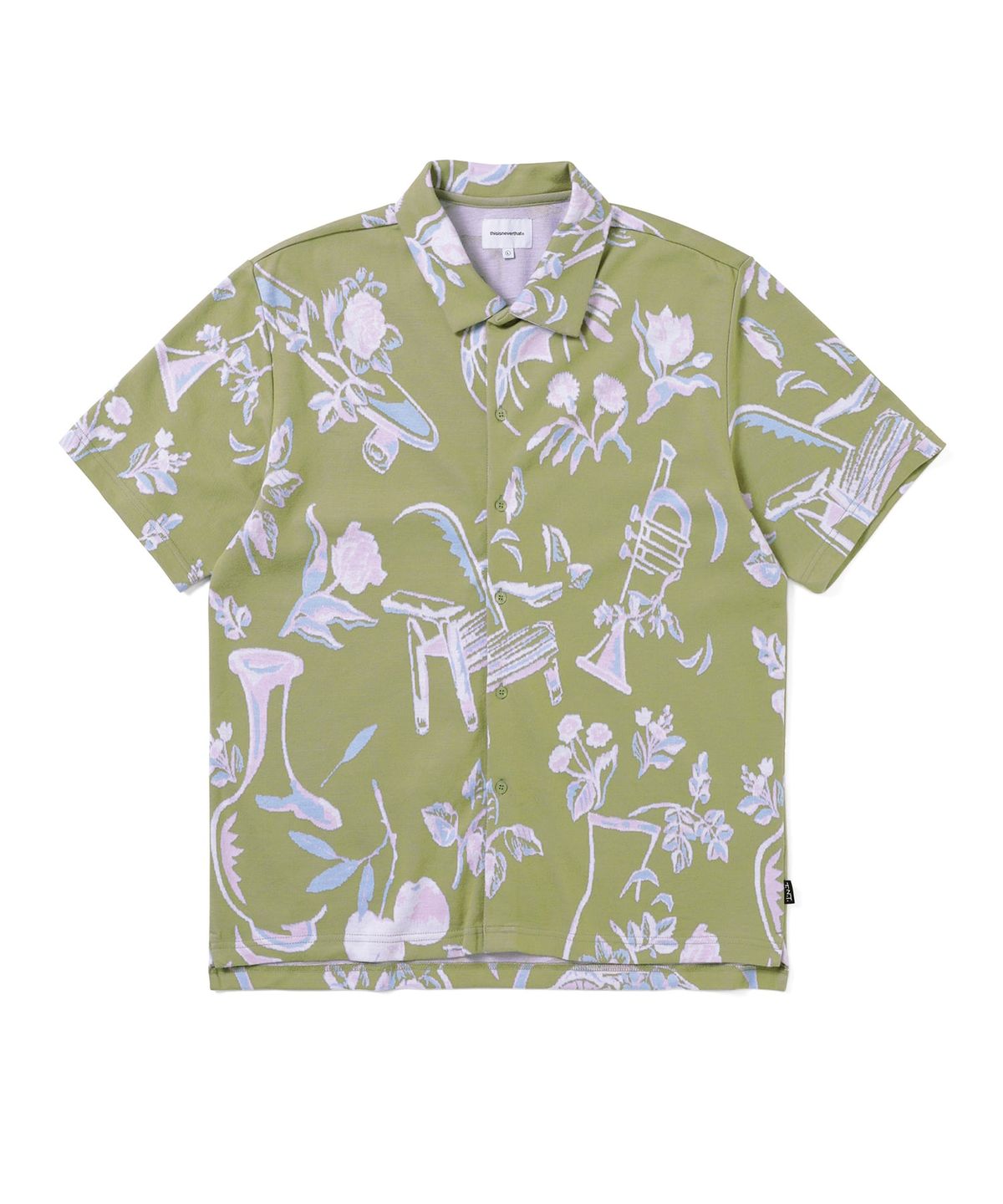 디스이즈네버댓(THISISNEVERTHAT) Object Jacquard Button Up Top Green