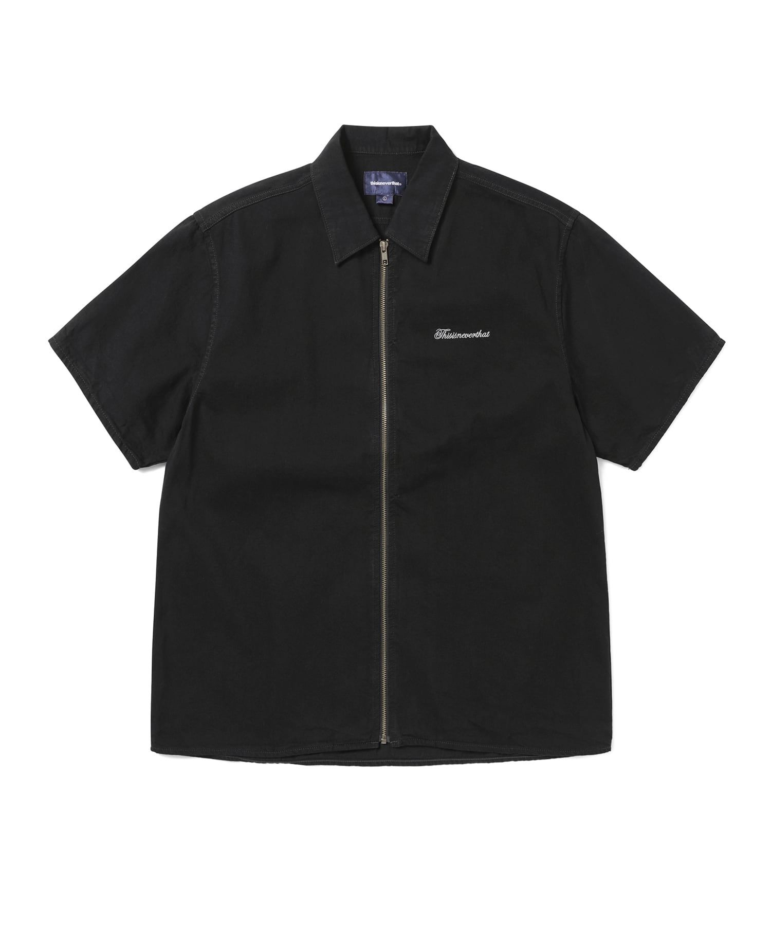 トップス thisisneverthat Damaged Denim Zip Shirt thisisneverthat Damaged Denim Zip Short Sleeve Shirt