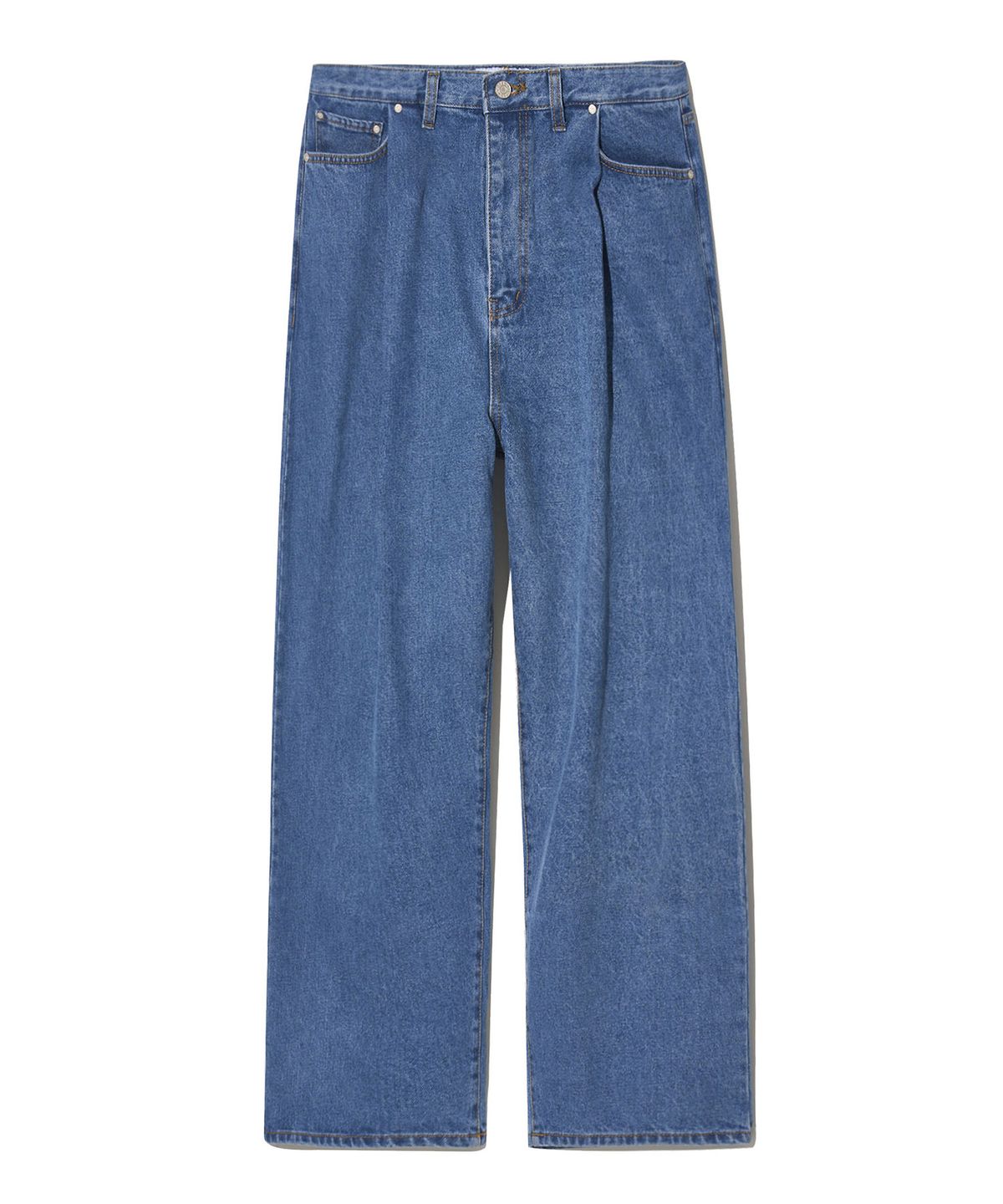 로어즈(LORES) Wide Tuck Denim Pants - Blue