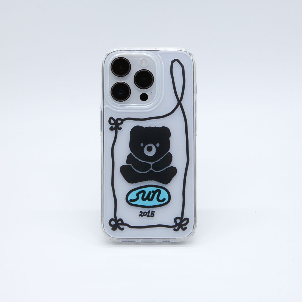 세컨드유니크네임(SECOND UNIQUE NAME) SUN CASE GRAPHIC CLEAR BEAR BLACK