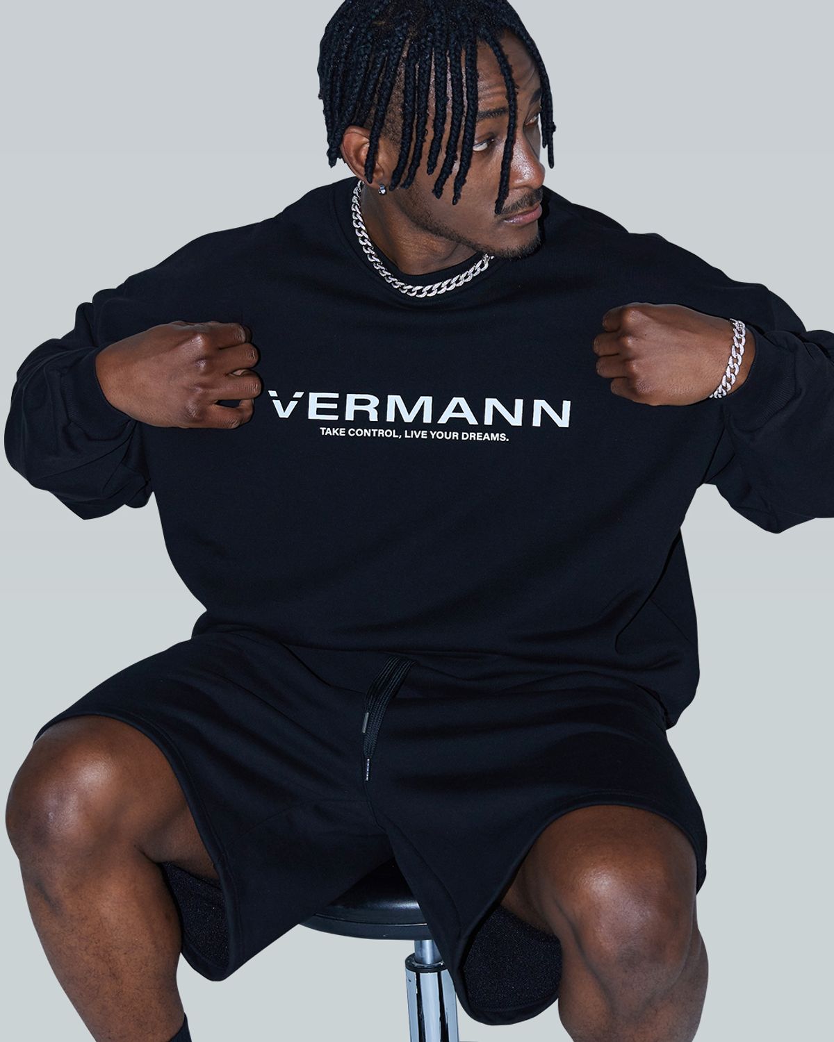 베르만 어패럴(VERMANN APPAREL) 컨트롤 로고 벌룬핏 맨투맨
