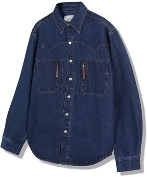 더블 포켓 포인트 데님 셔츠