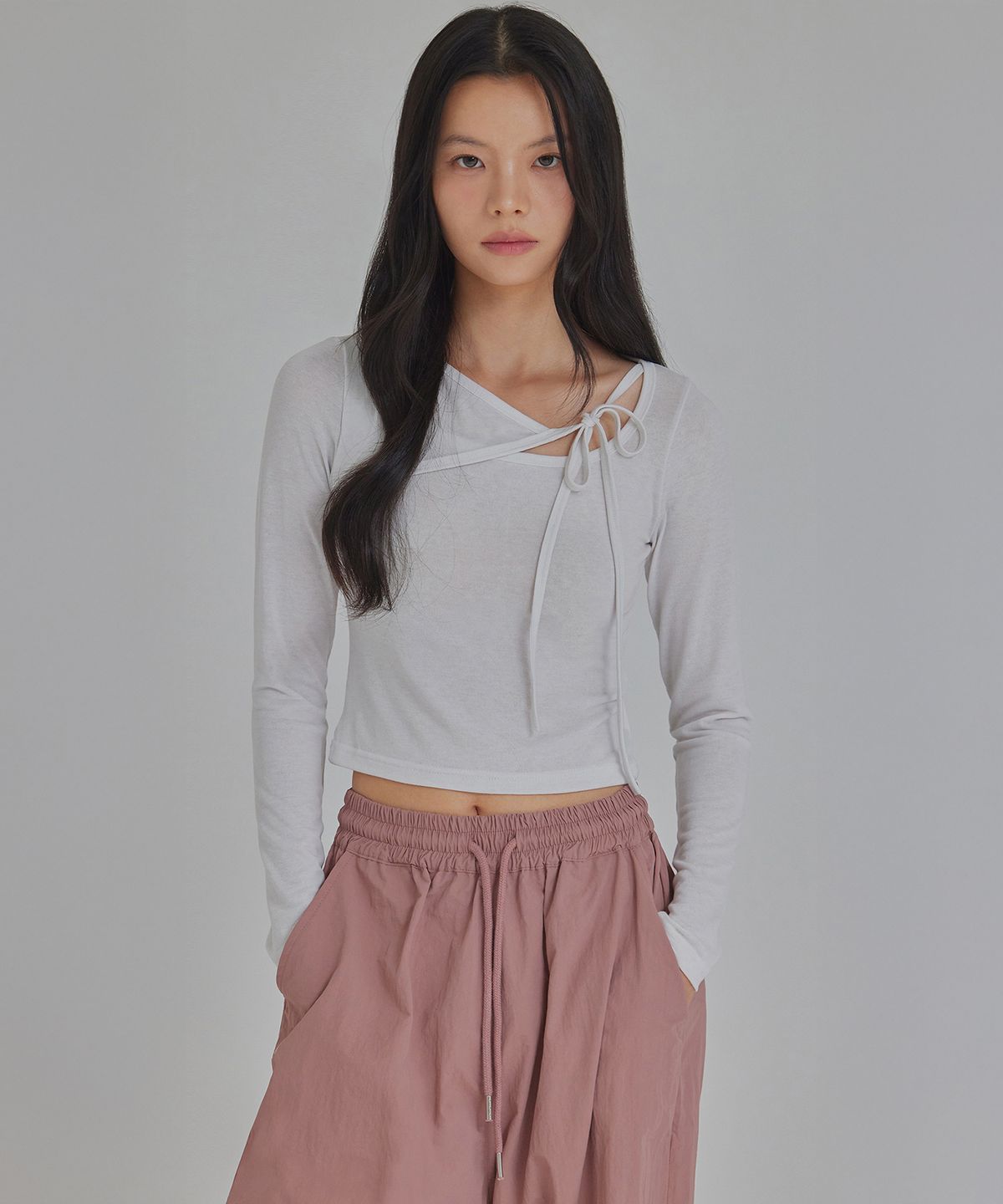 탑걸(TOPGIRL) UNBALANCED TIE STRAP TOP_T416TP134