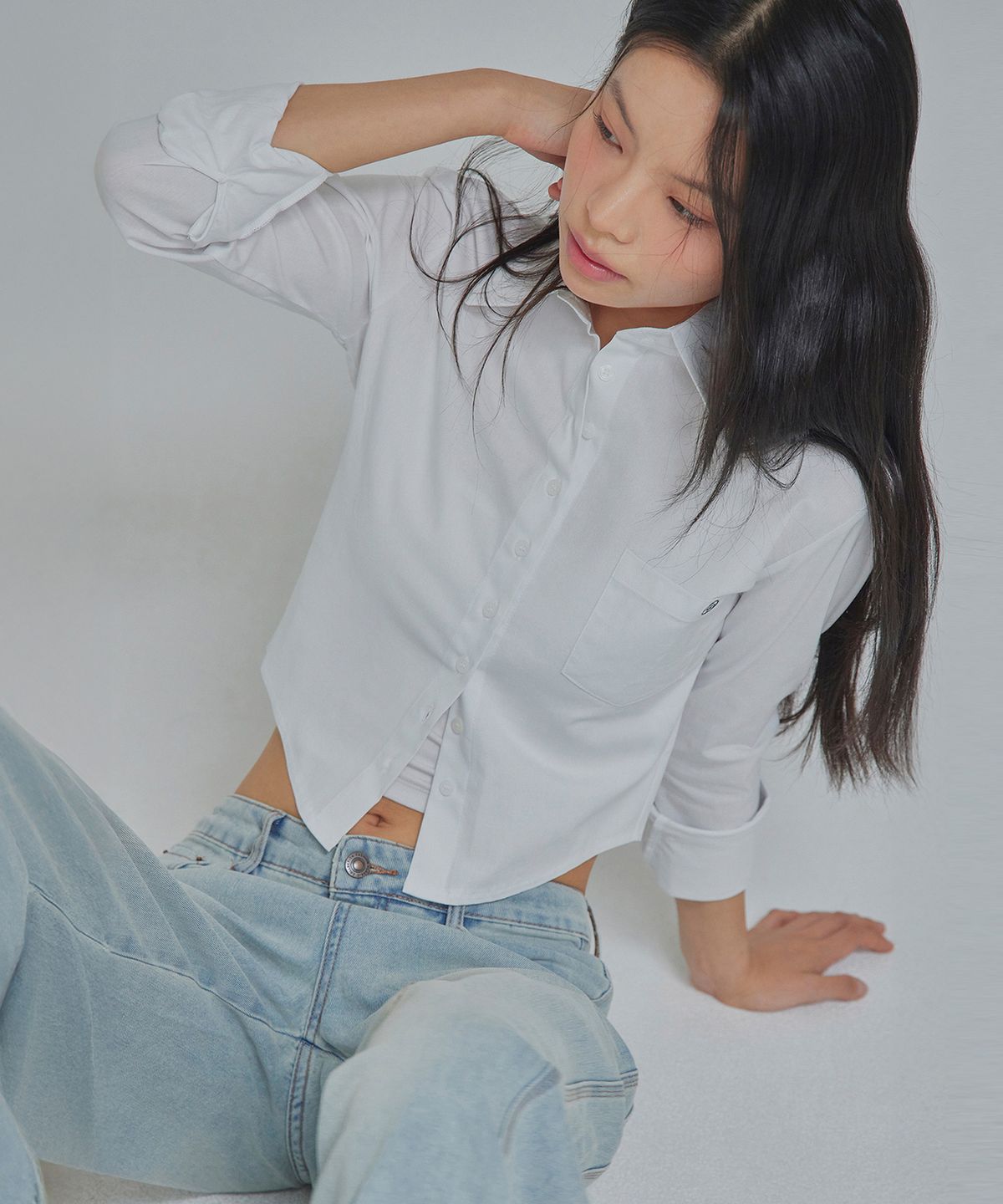 탑걸(TOPGIRL) ROUND HEM SLIM FIT SHIRTS_T416TP119