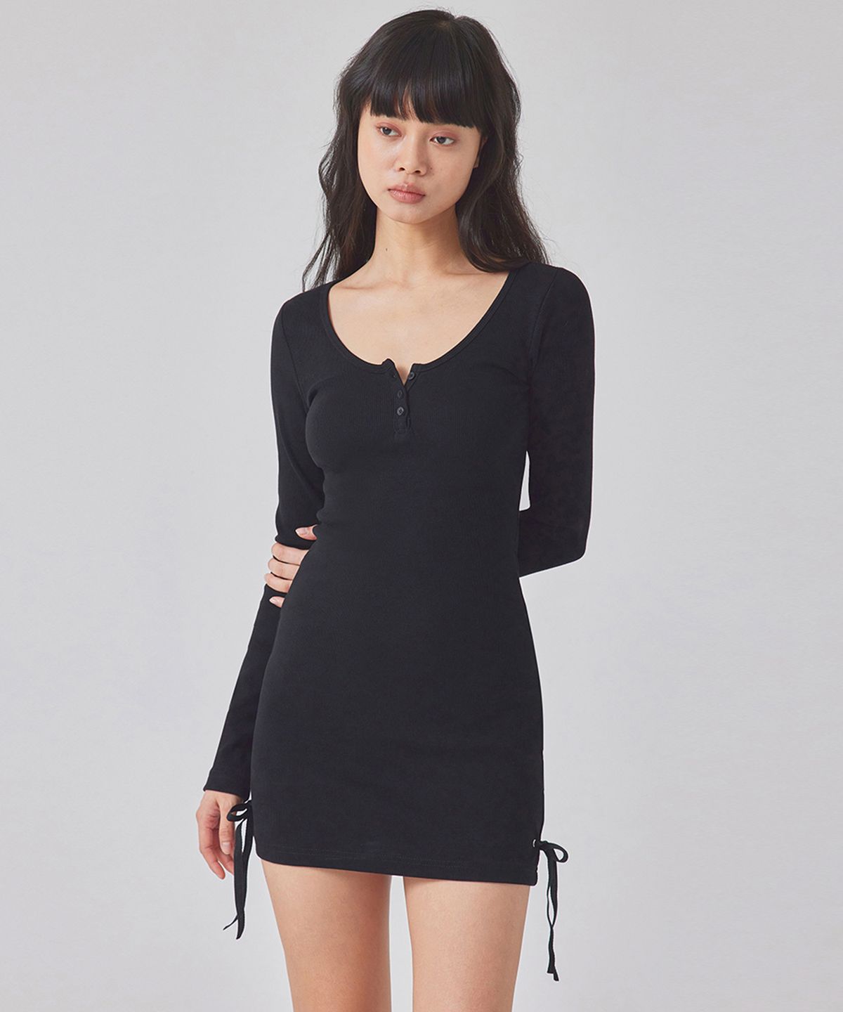 탑걸(TOPGIRL) RIBBED RIBBON MINI DRESS_T416DS501