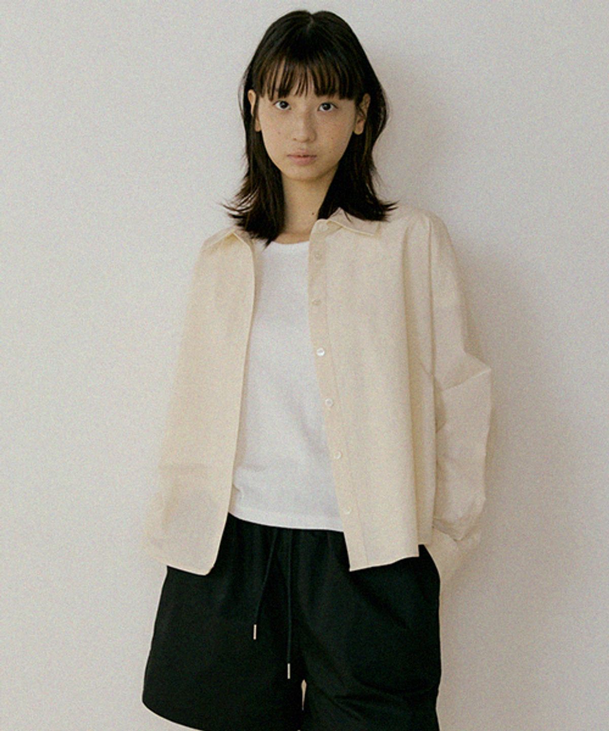 링서울(LINGSEOUL) basic cotton shirt-y.beige