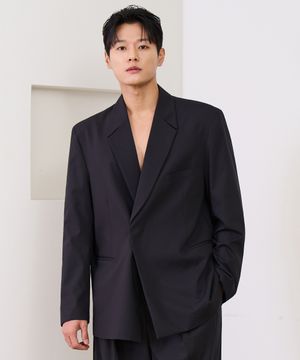 에센셜 히든 버튼 블레이저 (BLACK)