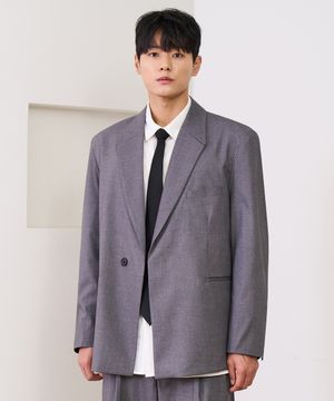 에센셜 히든 버튼 블레이저 (GRAY)