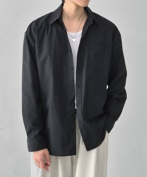 스탠다드핏 무지옥스포드셔츠_블랙