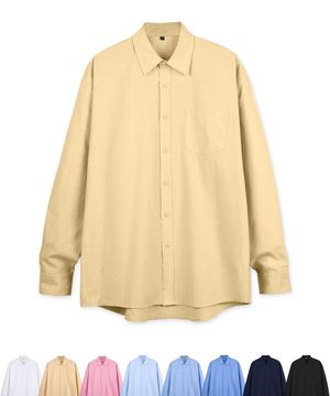 스탠다드핏 무지옥스포드셔츠_옐로우