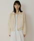 leather blouson jacket-cream