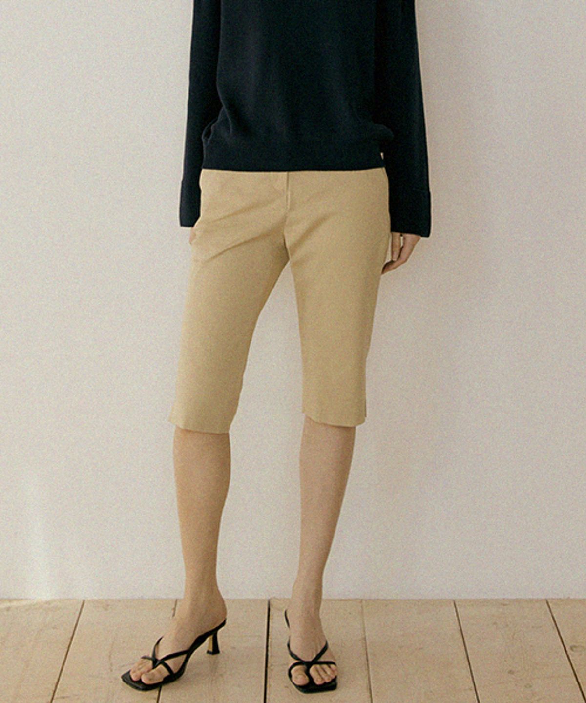 링서울(LINGSEOUL) capri slim pants-beige