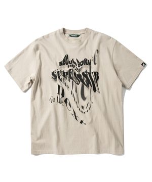 90s 그래피티 반팔 티셔츠 - 베이지