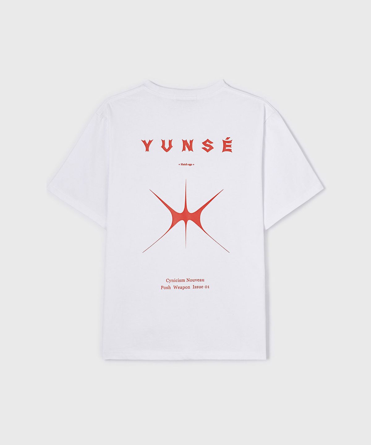윤세(YUNSE) 바로크 박스 티셔츠 (레드 & 화이트)