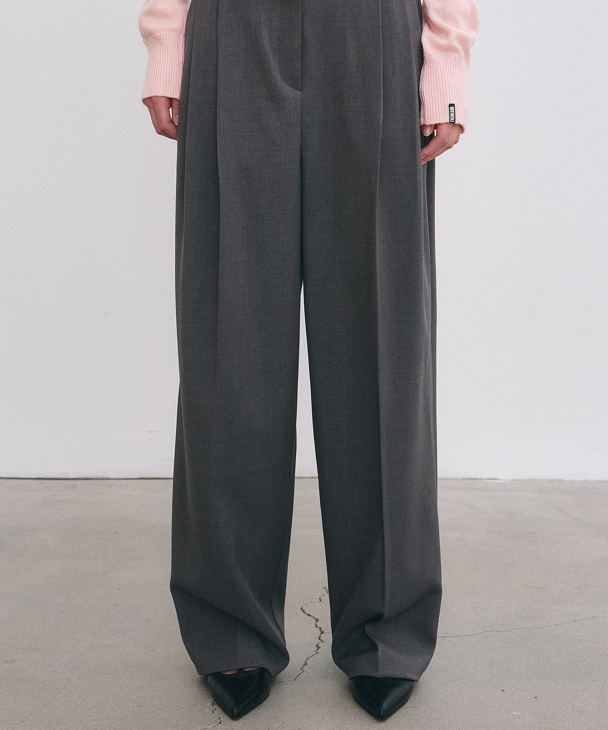 닉앤니콜(NICK&NICOLE) MINIMAL CLASSIC LOOSE FIT SLACKS_GRAY