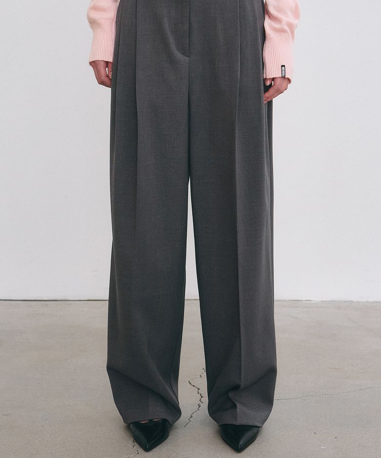 [서예지 PICK] MINIMAL CLASSIC LOOSE FIT SLACKS_GRAY