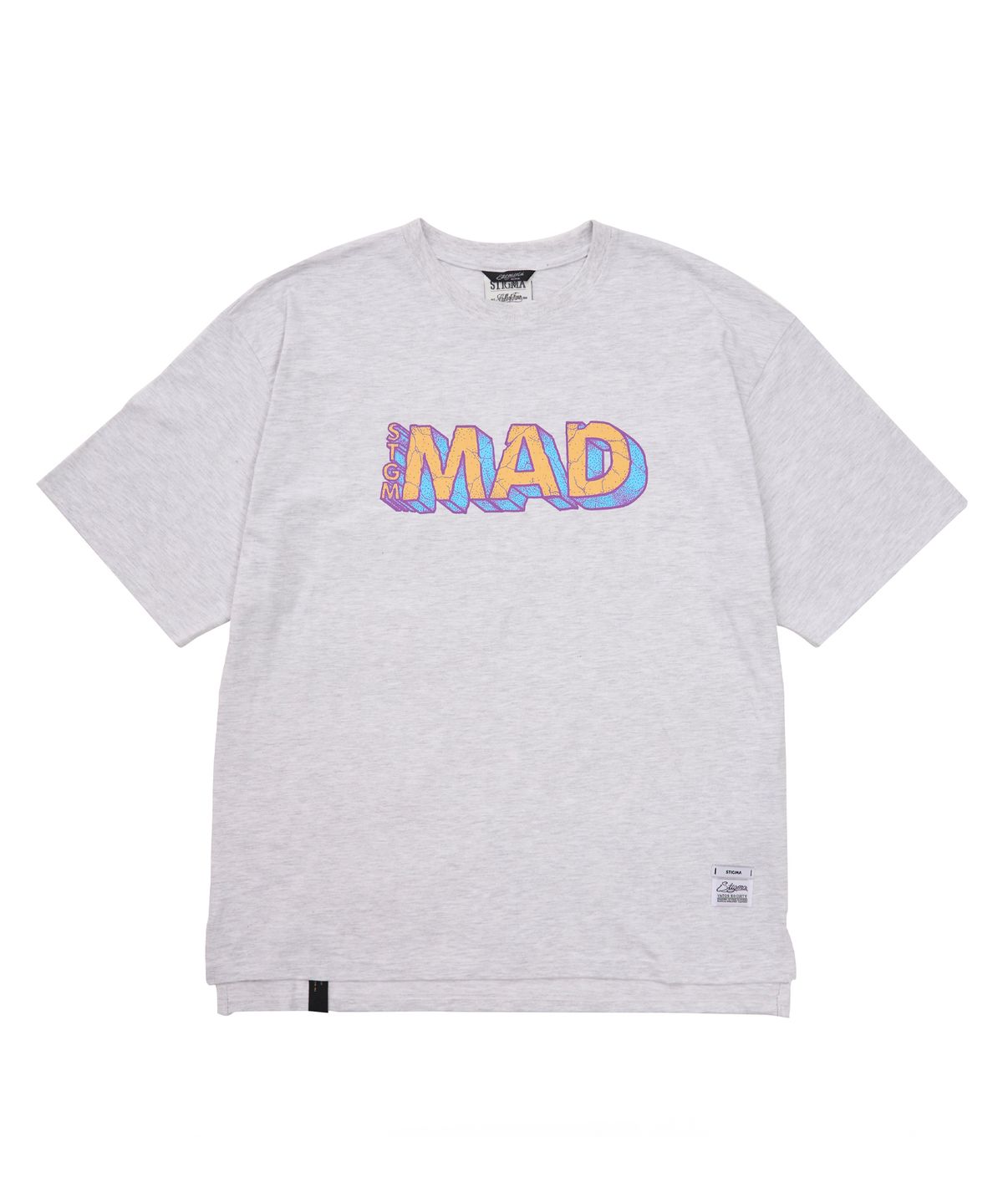 스티그마(STIGMA) Mad Oversized Short Sleeves T-Shirts White Melange