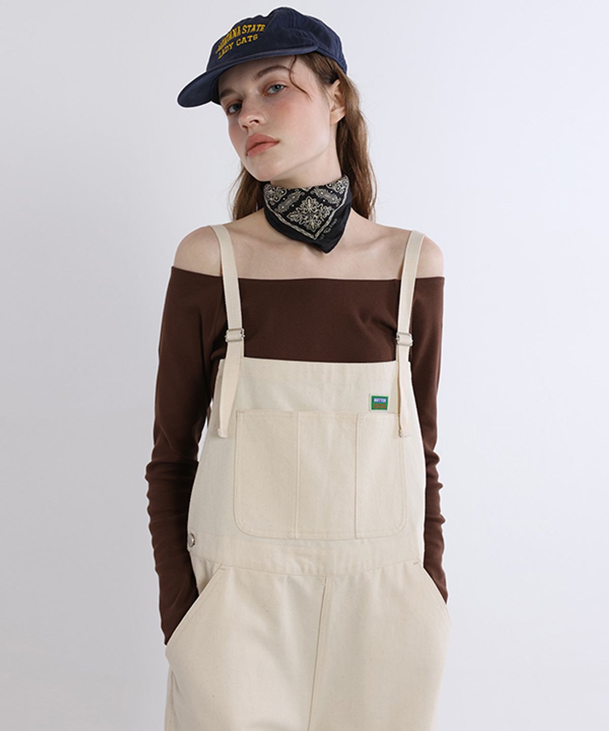 그린버터(GREENBUTTER) Two-way banding Tee (Brown)