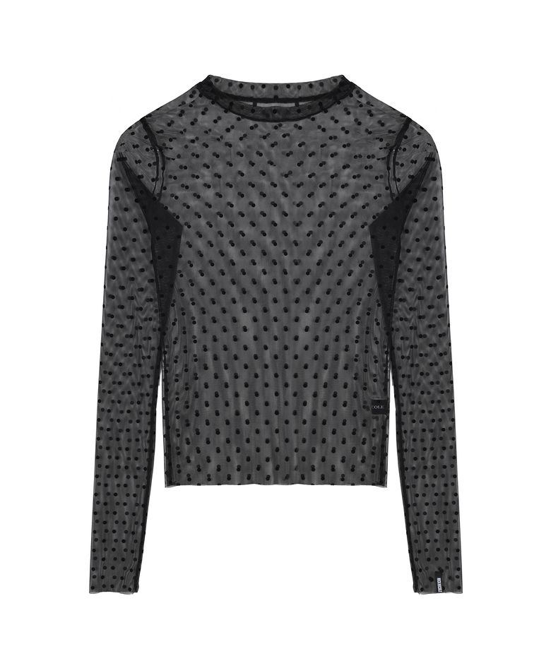 [서예지 PICK] NICOLE LABEL SEE-THROUGH DOTS TOPS_BLACK