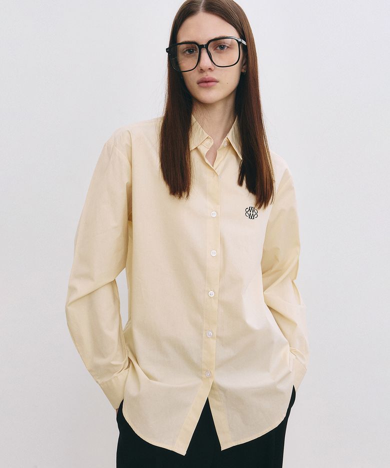 NICOLE OXFORD SYMBOL SHIRT_BEIGE