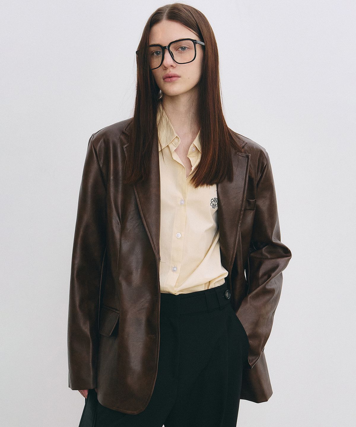 닉앤니콜(NICK&NICOLE) MINIMAL VINTAGE WASHED LEATHER JACKET_BROWN