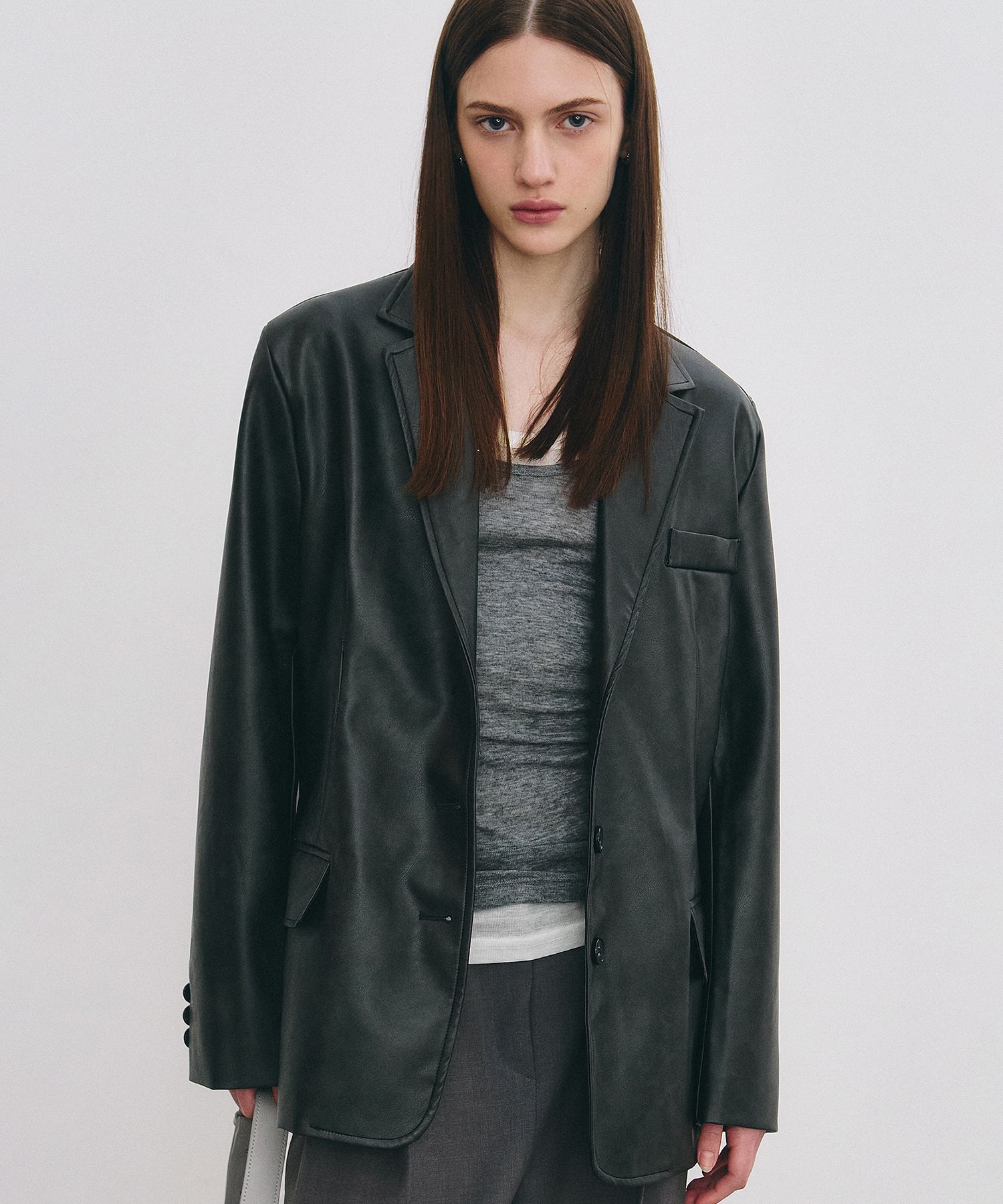 MUSINSA公式 | NICK&NICOLE MINIMAL VINTAGE WASHED LEATHER JACKET_BLACK