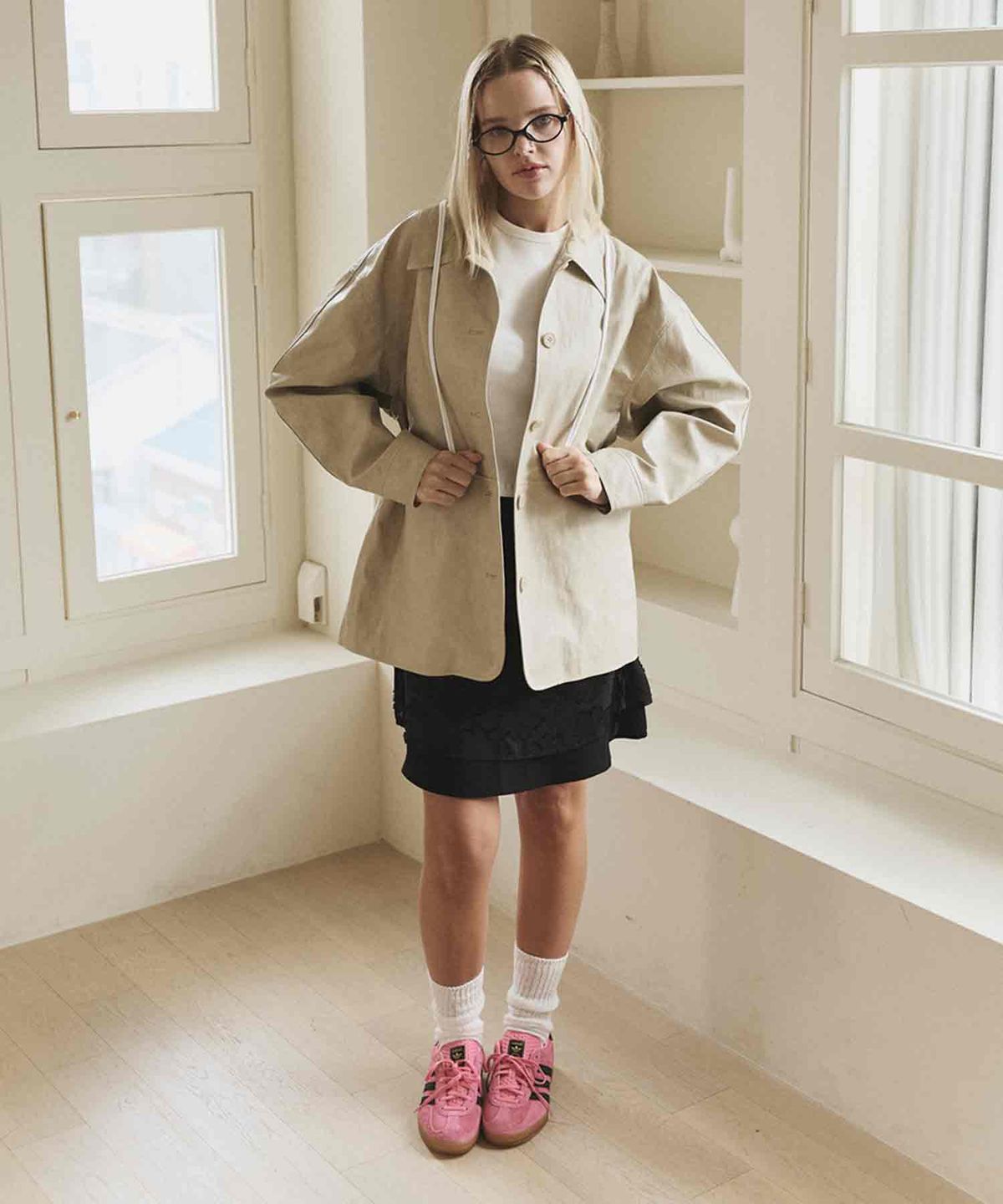 딜라이디(DELIDI) Aegis  leather jacket (cream beige)