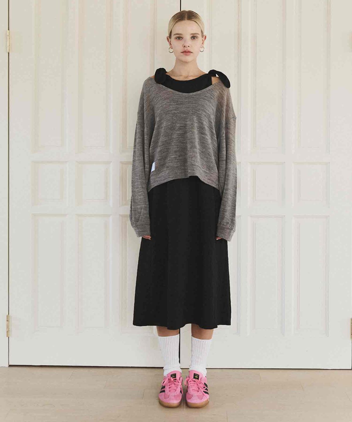 딜라이디(DELIDI) Affable wool knit top (light gray)