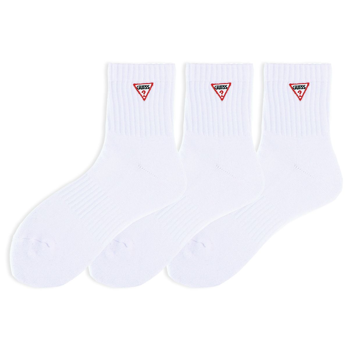 게스 양말(GUESS SOCKS) 게스 로고자수 미듐 반파일 중목 3족