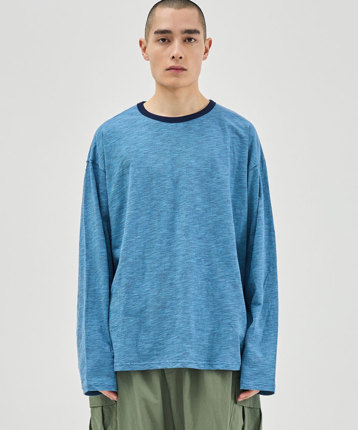 발루트(BALLUTE) MICRO STRIPE LONG SLEEVE (BLUE)