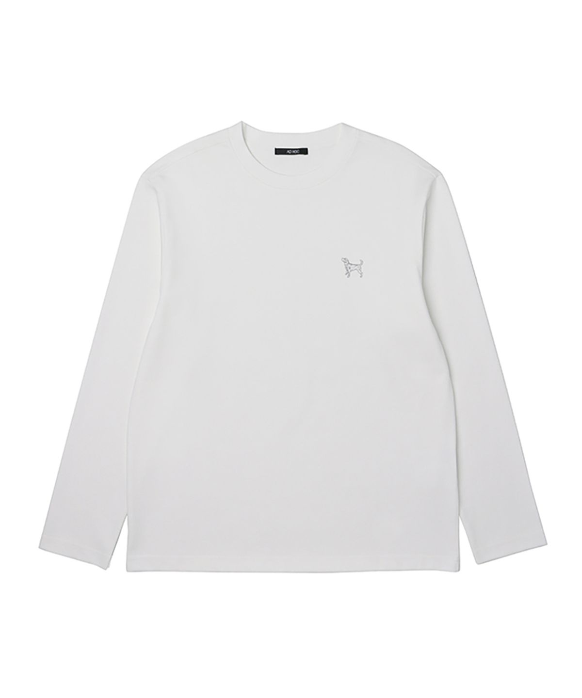 애드호크(ADHOC) 남여공용 베이직 긴팔 크루넥 티셔츠 (O-WHITE) (HA2LT92-33)
