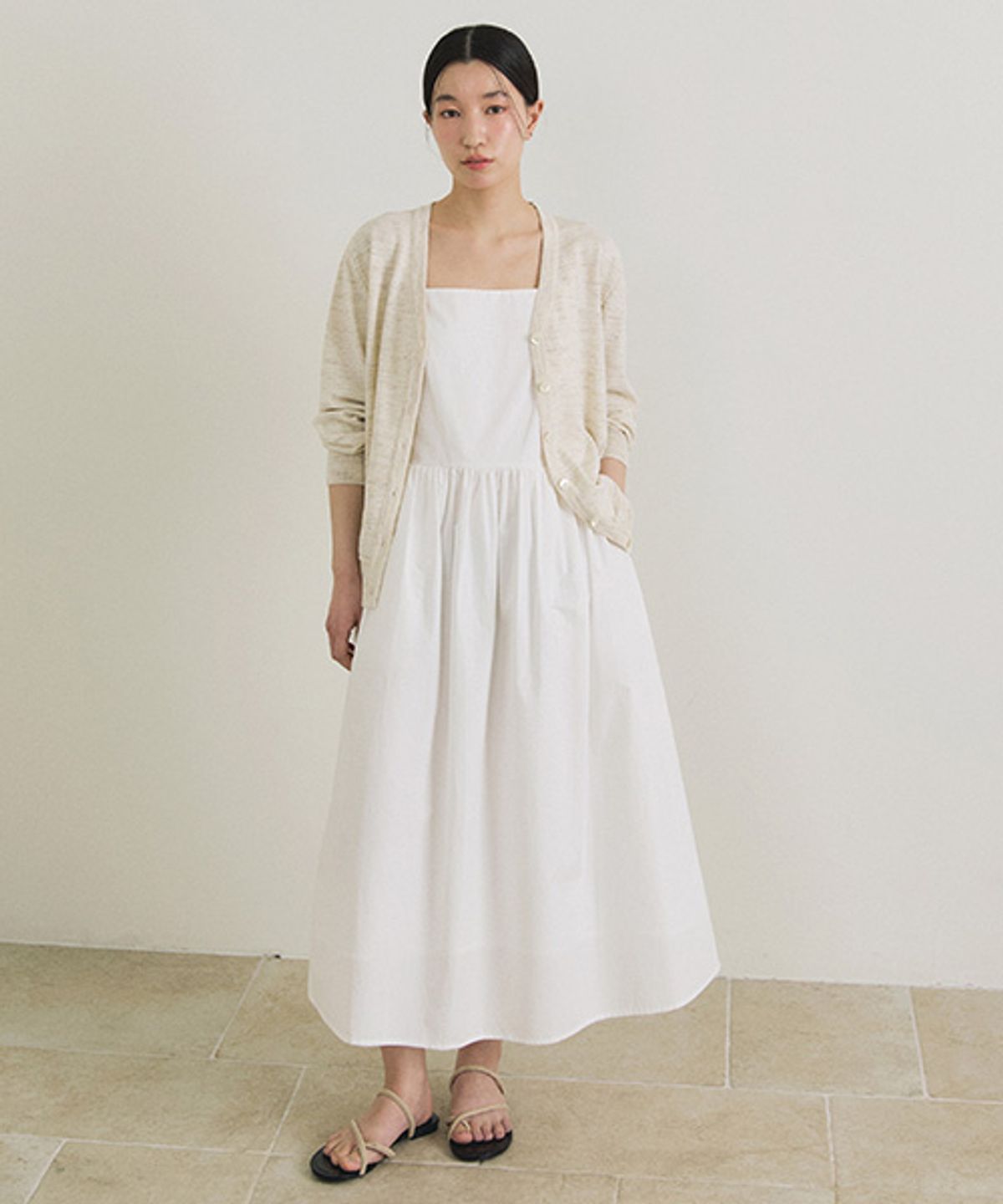 링서울(LINGSEOUL) bustier shirring dress-ivory