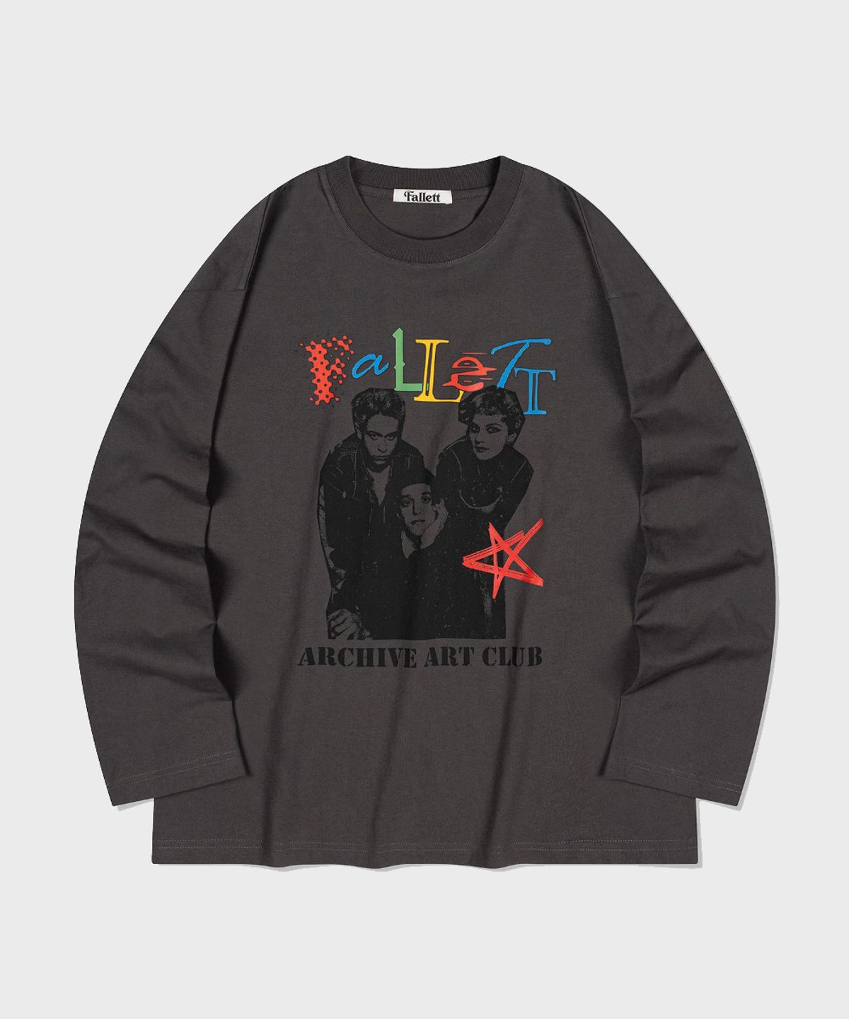 팔렛(FALLETT) 아트 클럽 밴드 롱슬리브 차콜