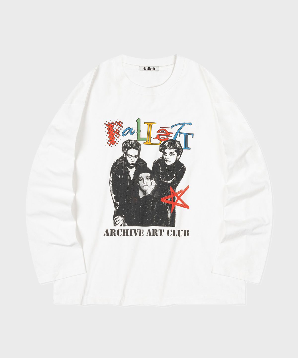 팔렛(FALLETT) 아트 클럽 밴드 롱슬리브 화이트