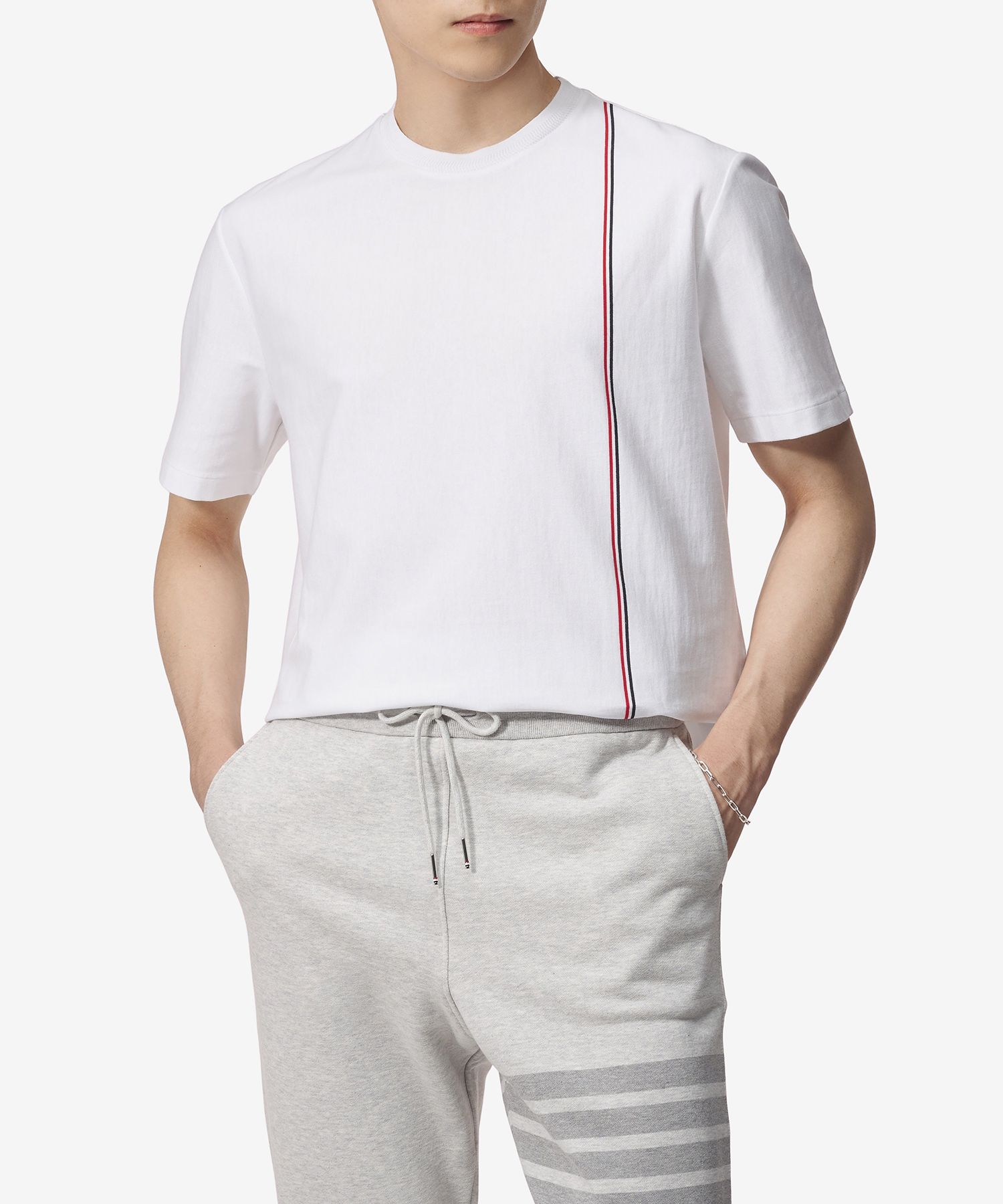 MUSINSA公式 | THOM BROWNE RWB Stripe Short Sleeve T-Shirt