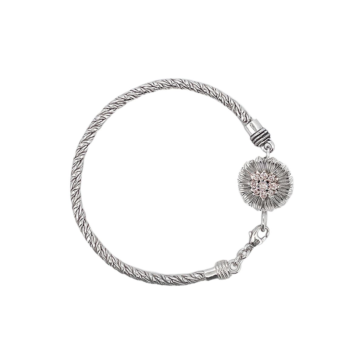 스쿠도(SCUDO) Brilliant All White Stone Chain Bracelet