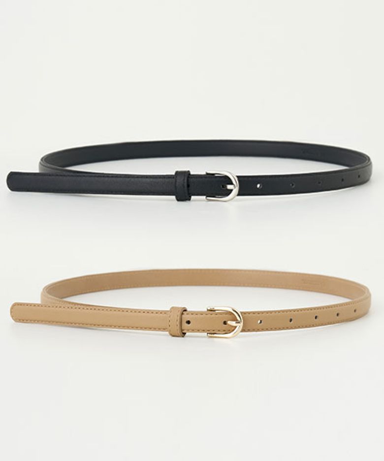 [선물옵션] 15mm leather belt - [silver/gold]