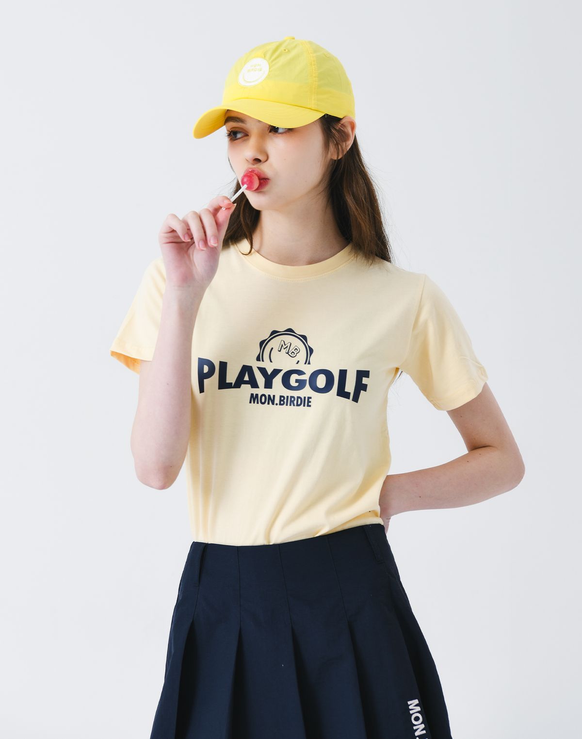 몽버디 골프(MONBIRDIE GOLF) 플레이골프 워싱 반팔티셔츠 YELLOW