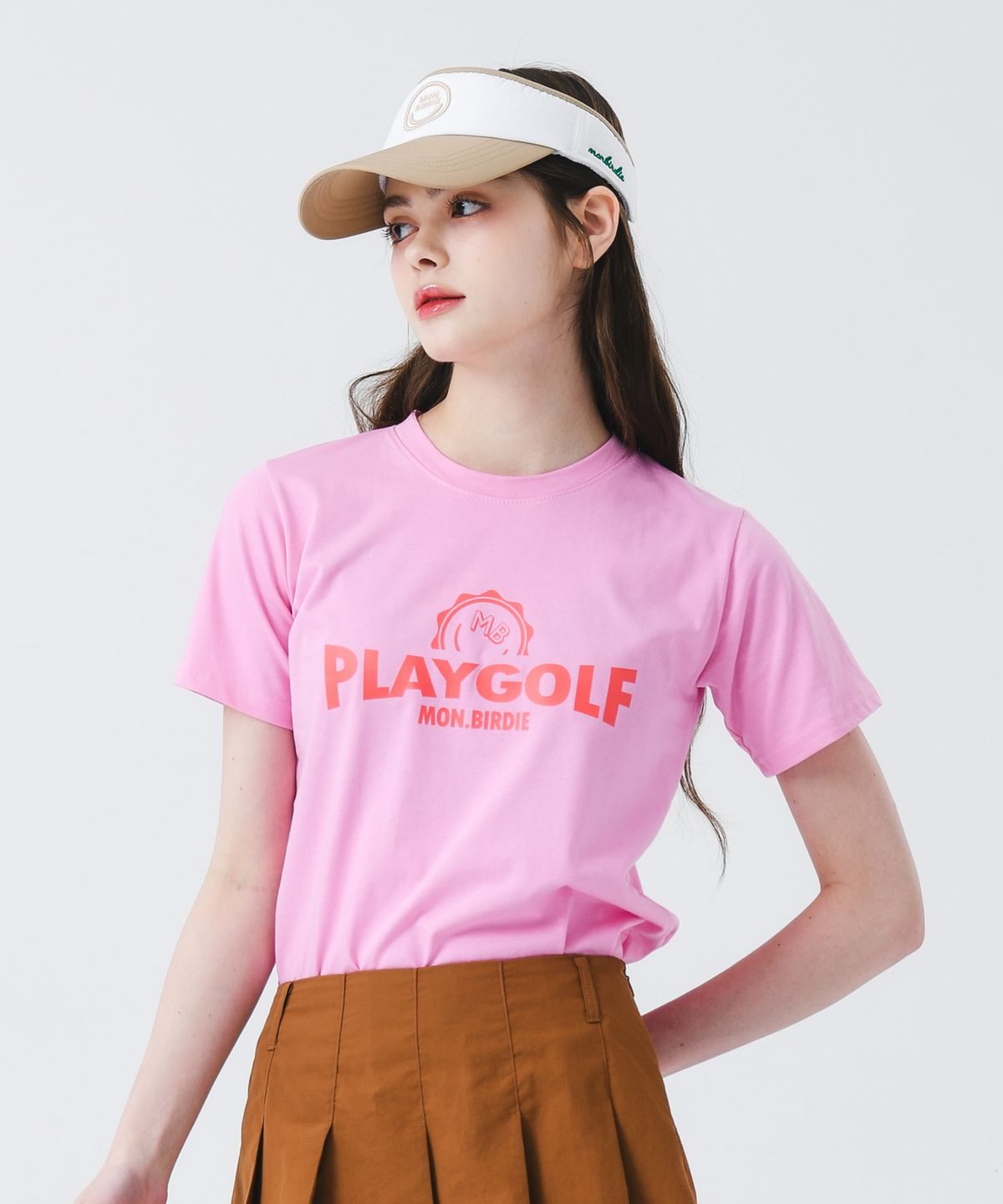 몽버디 골프(MONBIRDIE GOLF) 플레이골프 워싱 반팔티셔츠 PINK