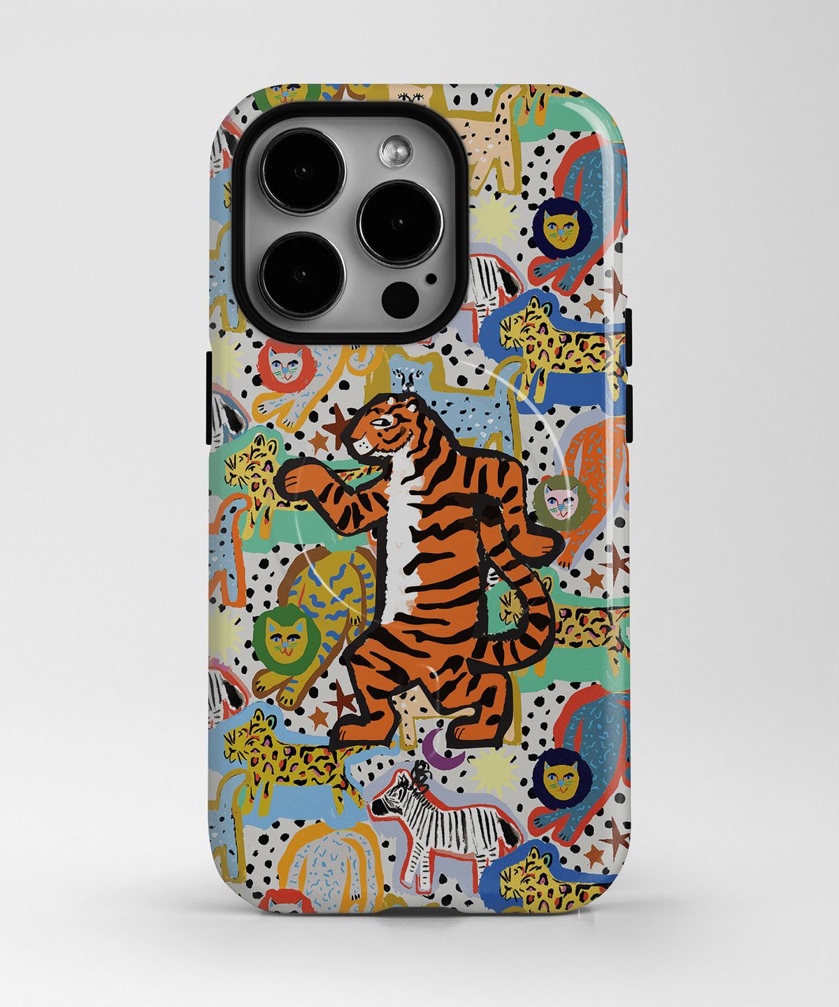 기키(GEEKY) [맥세이프 범퍼하드케이스] Funny Tigers Jungle Adventures 아이폰케이스